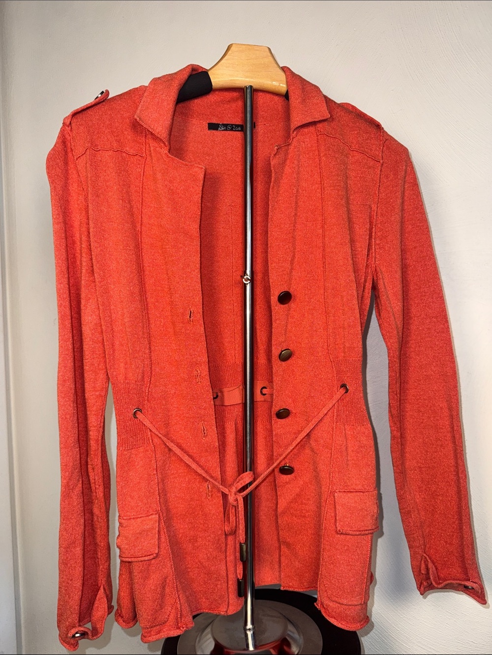 NIC+ZOE Vibrant Orange Utility Drawstring Jacket